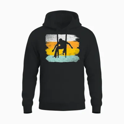 Skating Retro Unisex Hoodie - Black
