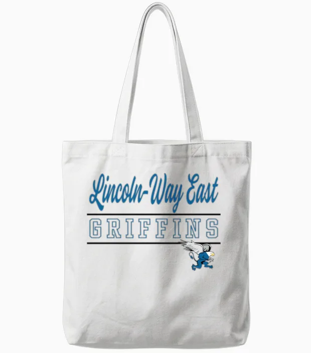 Lincoln-Way East High School Griffins C9 Tote Bags in White