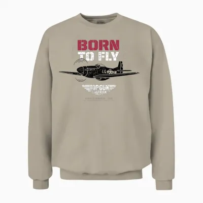 Top Gun: Maverick Born to Fly P-51 Mustang Silhouette Unisex Sweatshirt - Sand