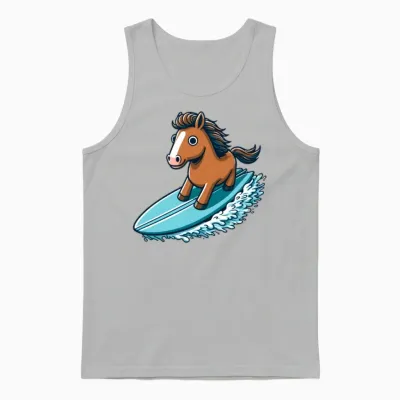 Horse Surfing Unisex Tank Top - Ash