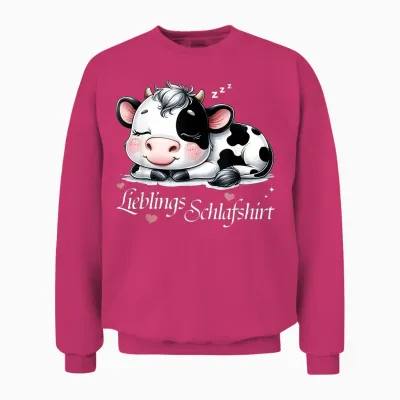 Kuh Schlafshirt Pyjama Schlafanzug Damen Mädchen Müde Kuh Unisex Sweatshirt - Heliconia