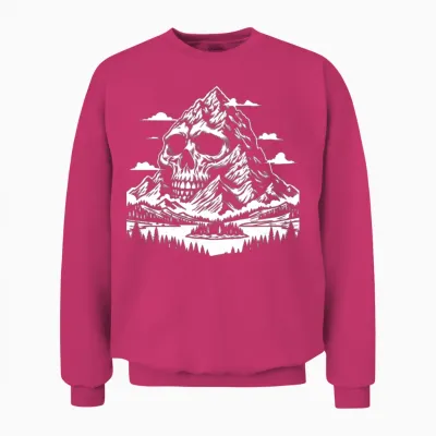 Hiking Hike Skull Nature Unisex Sweatshirt - Heliconia