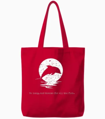 So Lang Und Vielen Dank Für Alle Fische – Vintage Distressed Tote Bags - Red