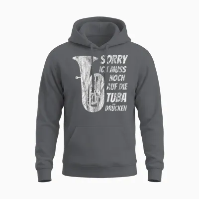 Muss Auf Tuba Drücken Klassische Musik Tuba Musiker Tubist Unisex Hoodie - Charcoal