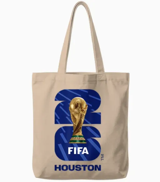 Fifa World Cup26 Houston Trophy Color Tote Bags - Natural
