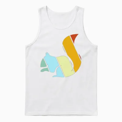 Squirrel Retro Unisex Tank Top - White