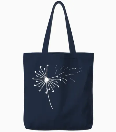 Dandelion Hockey Stick Shirt for Hockey Players Field Hockey T-Shirt, Black Tote Bags - Navy