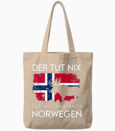 Norway Norway Norway Norge Nordkap Oslo T-Shirt, Black, S Tote Bags - Natural