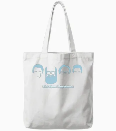 The Four Horsemen Tee Shirt Light Blue Tote Bags - White