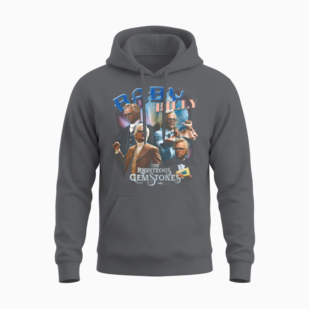 The Righteous Gemstones Baby Billy Heartthrob Unisex Hoodie in Charcoal