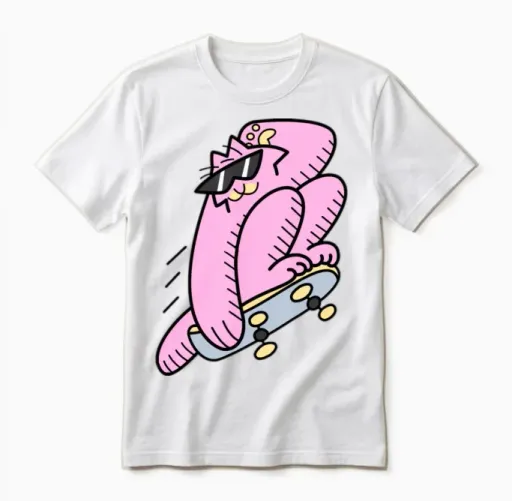 Grounded Hoops Cat - Lovers Unisex T-Shirt in White