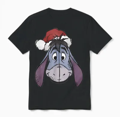 Disney Winnie the Pooh Christmas Eeyore Santa Unisex T-Shirt - Black