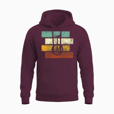 Unicycle Retro Unisex Hoodie - Maroon