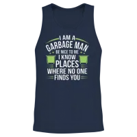 Garbage Man Unisex Tank Top - Navy – 2