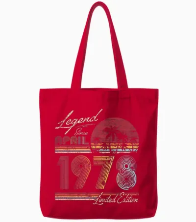 46th. Geburtstag Geschenk Legende Seit April 1978 Tote Bags - Red