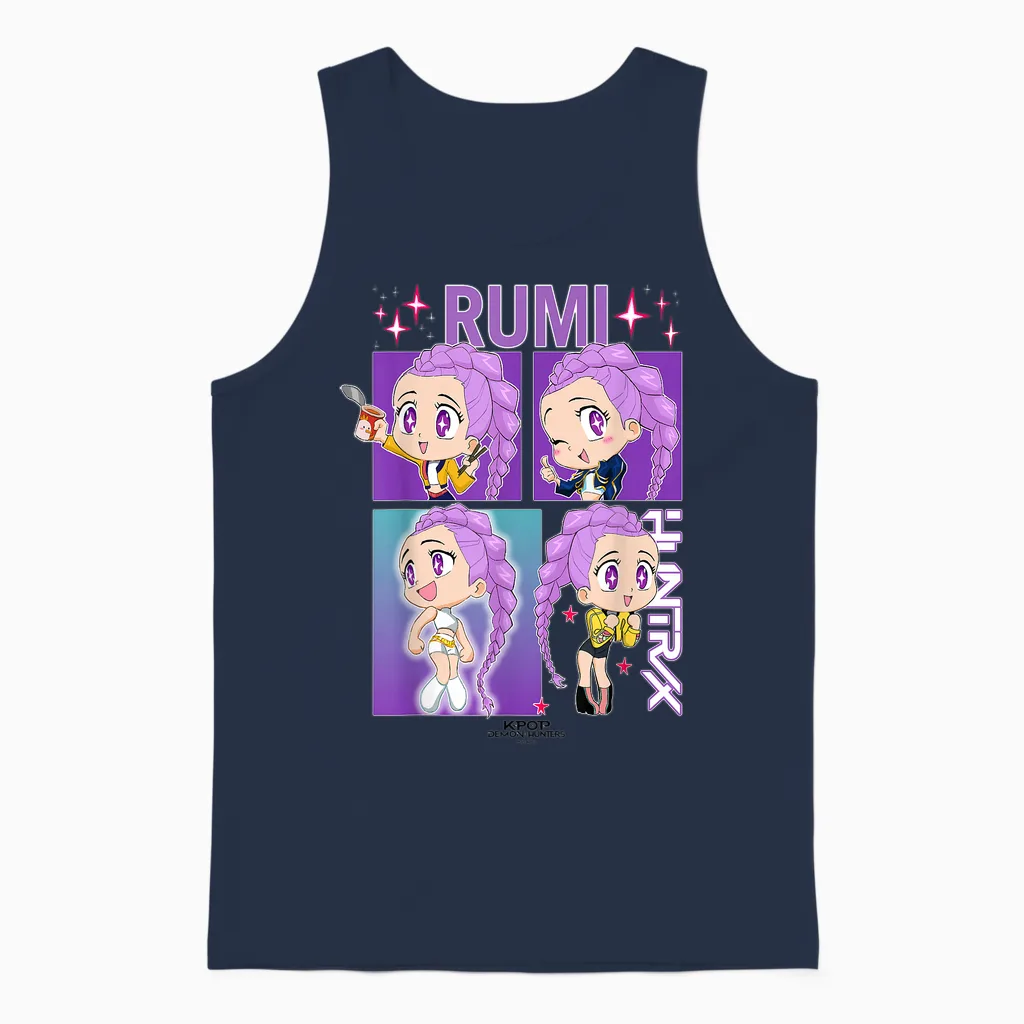 Kpop Demon Hunters Rumi Officially Licensed Unisex Tank Top in Navy
