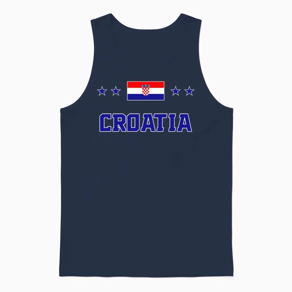 Croatia Unisex Tank Top in Navy