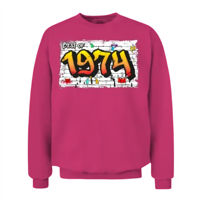 Street Legend 1974 Graffiti – 51 Years of Bold Unisex Sweatshirt - Heliconia