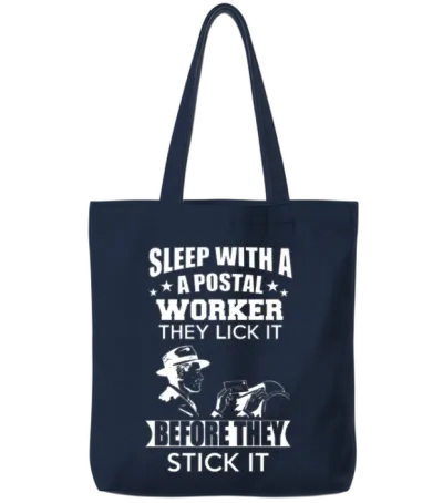 Postal Worker - They Lick It Before They Stick It Tote Bags - Navy