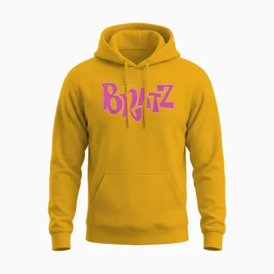 Bratz Yellow Pink Angel Logo Unisex Hoodie - Gold