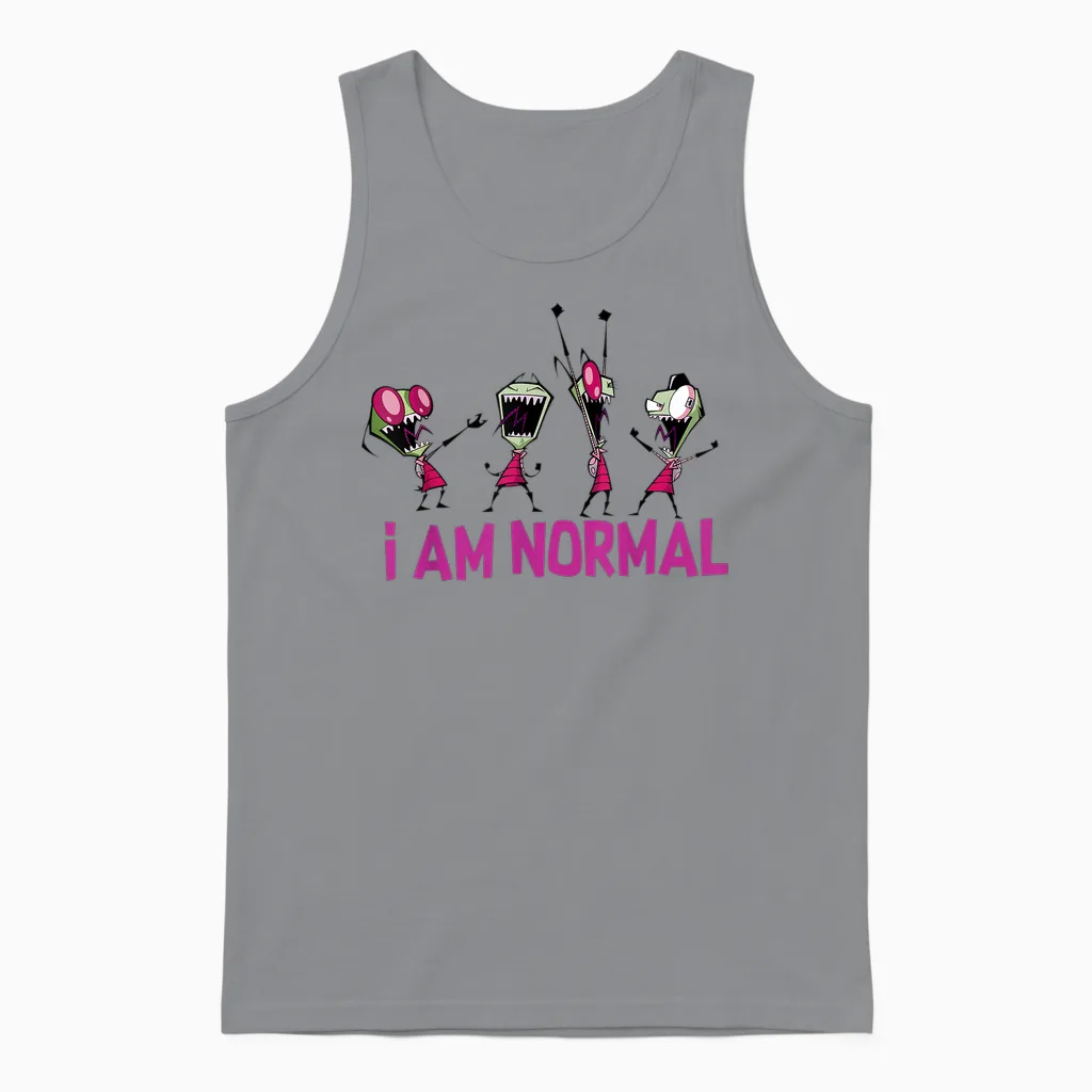 Nickelodeon Invader Zim I Am Normal Dance T-Shirt Small Unisex Tank Top in Sport Grey
