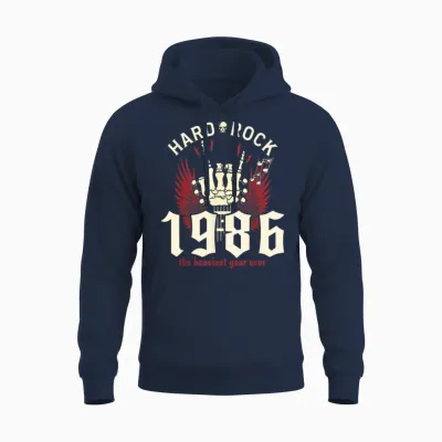 40 Years Vintage Rocker 40th Birthday 1986 Unisex Hoodie - Navy
