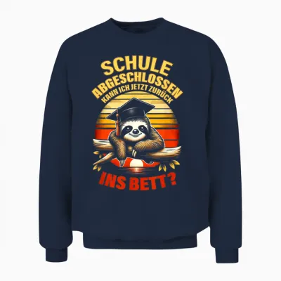 Schulabschluss 10 Klasse Schule Realschule Hauptschule Abi Unisex Sweatshirt - Navy