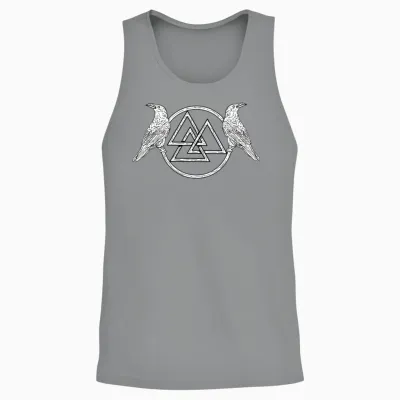Huginn and Muninn Rune Odin's Ravens Norsemen Unisex Tank Top - Sport Grey