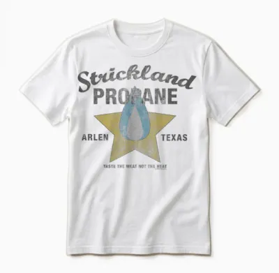 King of the Hill Strickland Propane Arlen, Tx Logo Cartoon Unisex T-Shirt - White