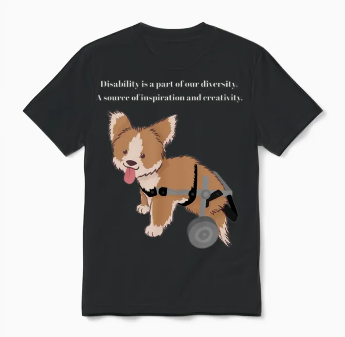 Disability Dog Lovers Unisex T-Shirt in Black