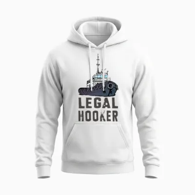 Funny Tugboat Gift for Towboaters Unisex Hoodie - White