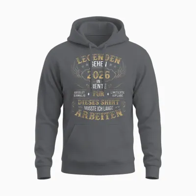 Rentner Eine Legende Geht in Rente 2026 Ruhestand Homme T-Shirt, Black Unisex Hoodie - Charcoal