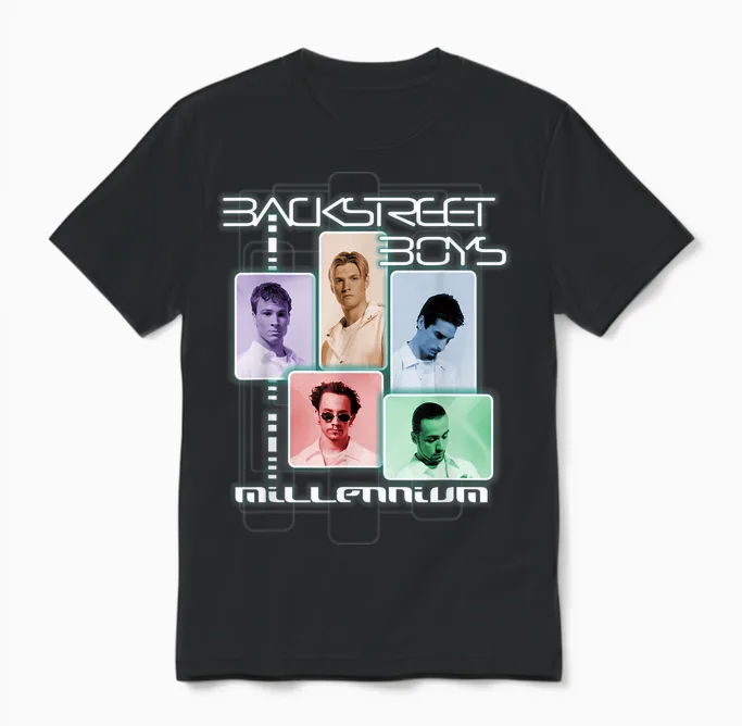 Backstreet Boys โ Millenium Multi Color Unisex T-Shirt in Black