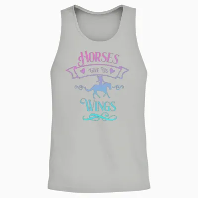 Horses Give Us Wings Funny Horse Equestrians Unisex Tank Top - Ash