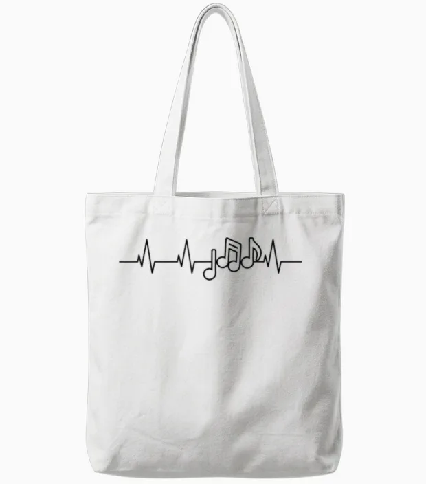 Le Cœur Du Musicien - J'aime La Musique Tote Bags in White