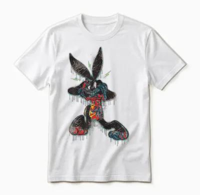 Looney Tunes Dripping Paint Bugs Bunny Unisex T-Shirt - White