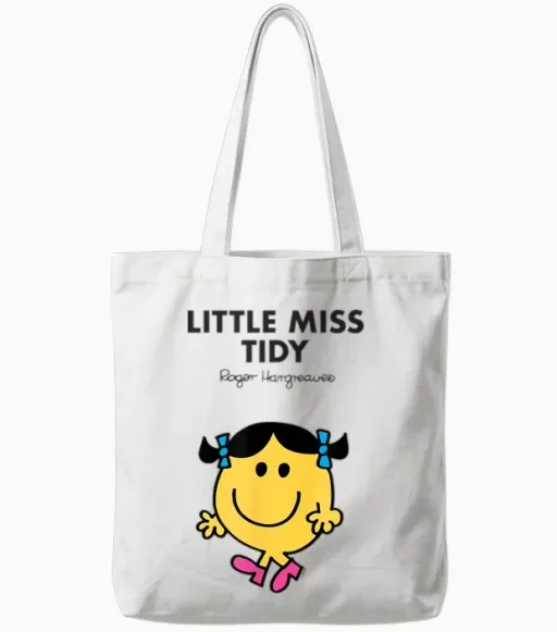 Mr. Men Little Miss Tidy Tote Bags in White