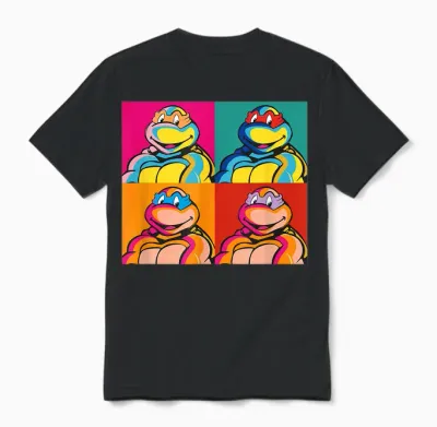 Donatello, Michelangelo, Leonardo & Donatello - Pop Art Unisex T-Shirt - Black