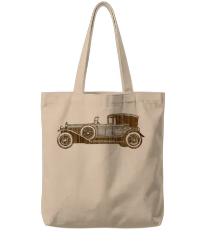 Retro Car Tote Bags - Natural