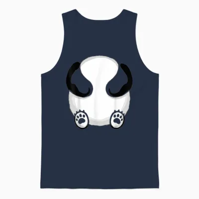 Panda Costume Face Funny Carnival Panda Bear Mask Unisex Tank Top - Navy