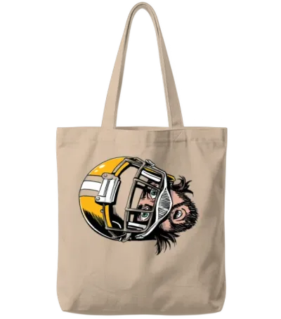 Aaron Charles Rodgers Face Green Bay Tote Bags - Natural