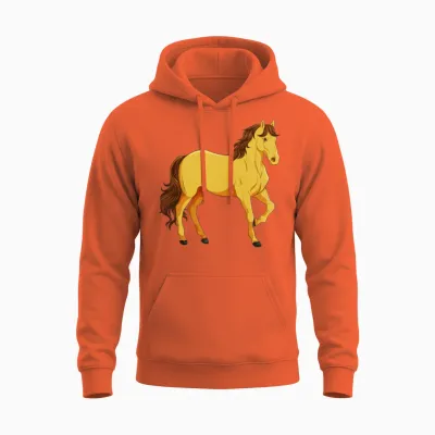 The Golden Horse. Unisex Hoodie - Orange