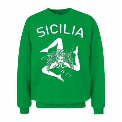 Italy Italia Sicilia Flag Sicily Palermo Unisex Sweatshirt - Irish Green