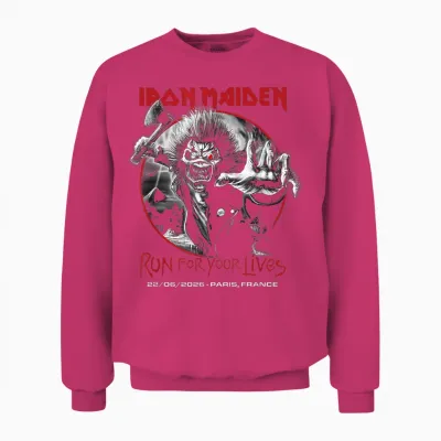 Iron Maiden Run for Your Lives Tour 2026 Paris Unisex Sweatshirt - Heliconia