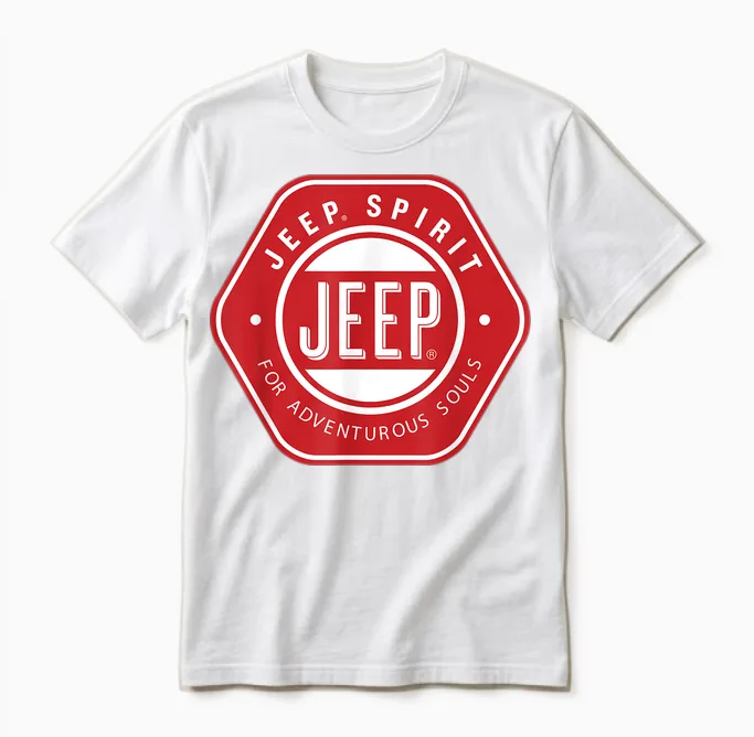 Jeep Spirit for Adventurous Souls T-Shirt, Black, S Unisex T-Shirt in White