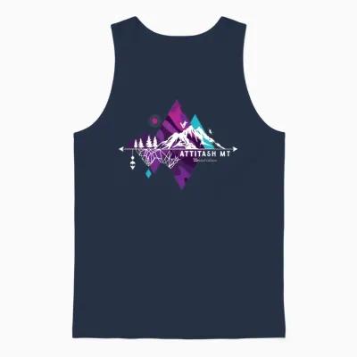 Retro Art Boho Attitash Mountain Ski Unisex Tank Top - Navy