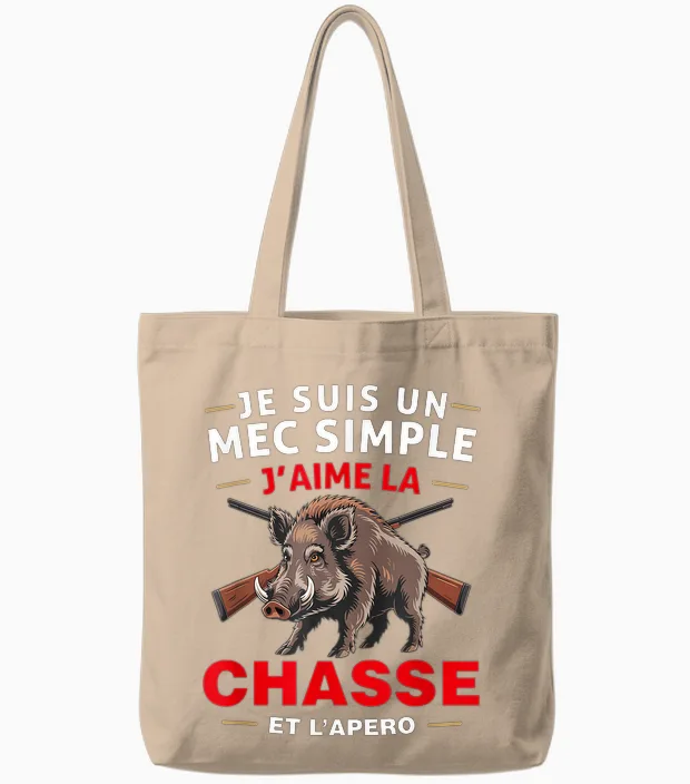 Man I Love Hunting for Hunter Passion Hunting T-Shirt, Black, S Tote Bags in Natural