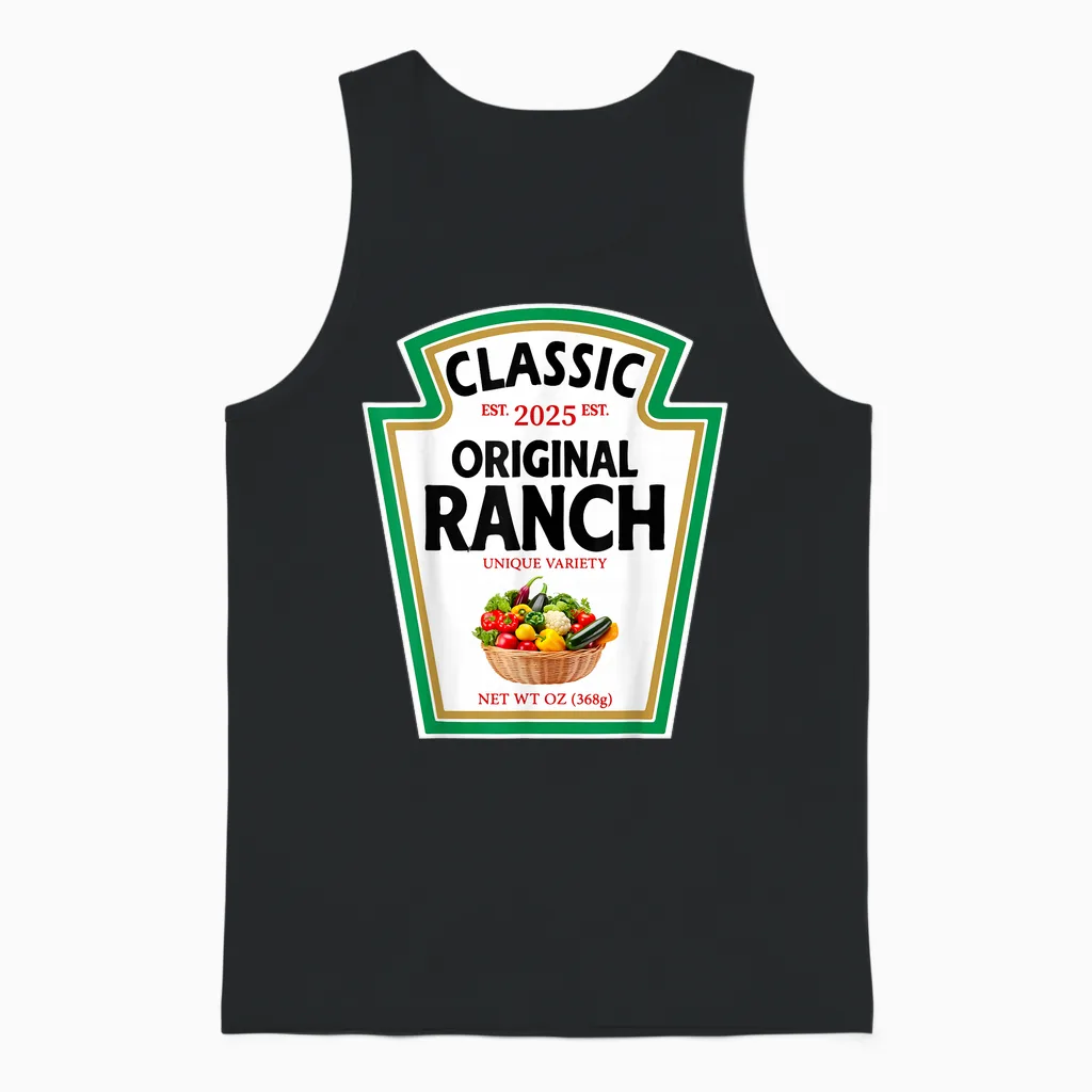 Ranch Sauce Green Salad Dressing Condiment Diy Halloween Unisex Tank Top in Black