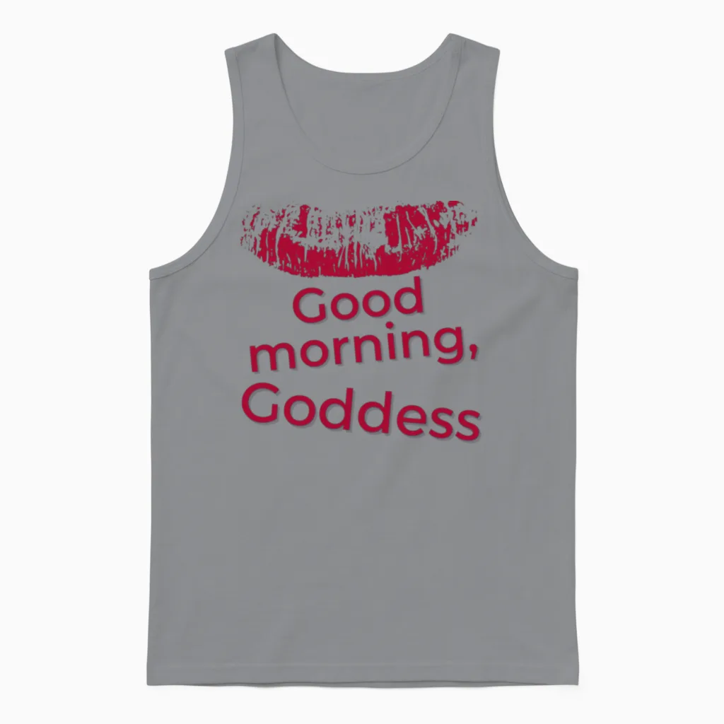 Good Morning Goddess Unisex Tank Top in Sport Grey