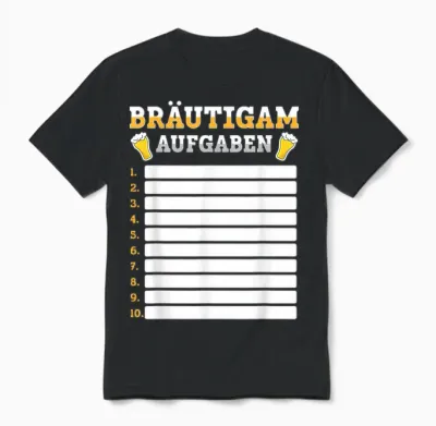 Bräutigam Jga Aufgaben Checkliste – Junggesellenabschied Diy Unisex T-Shirt - Black